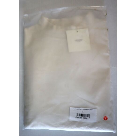 VEILED New York Women's Sz S Ivory Mock Neck Lounge Sweatshirt - Picture 12 of 13